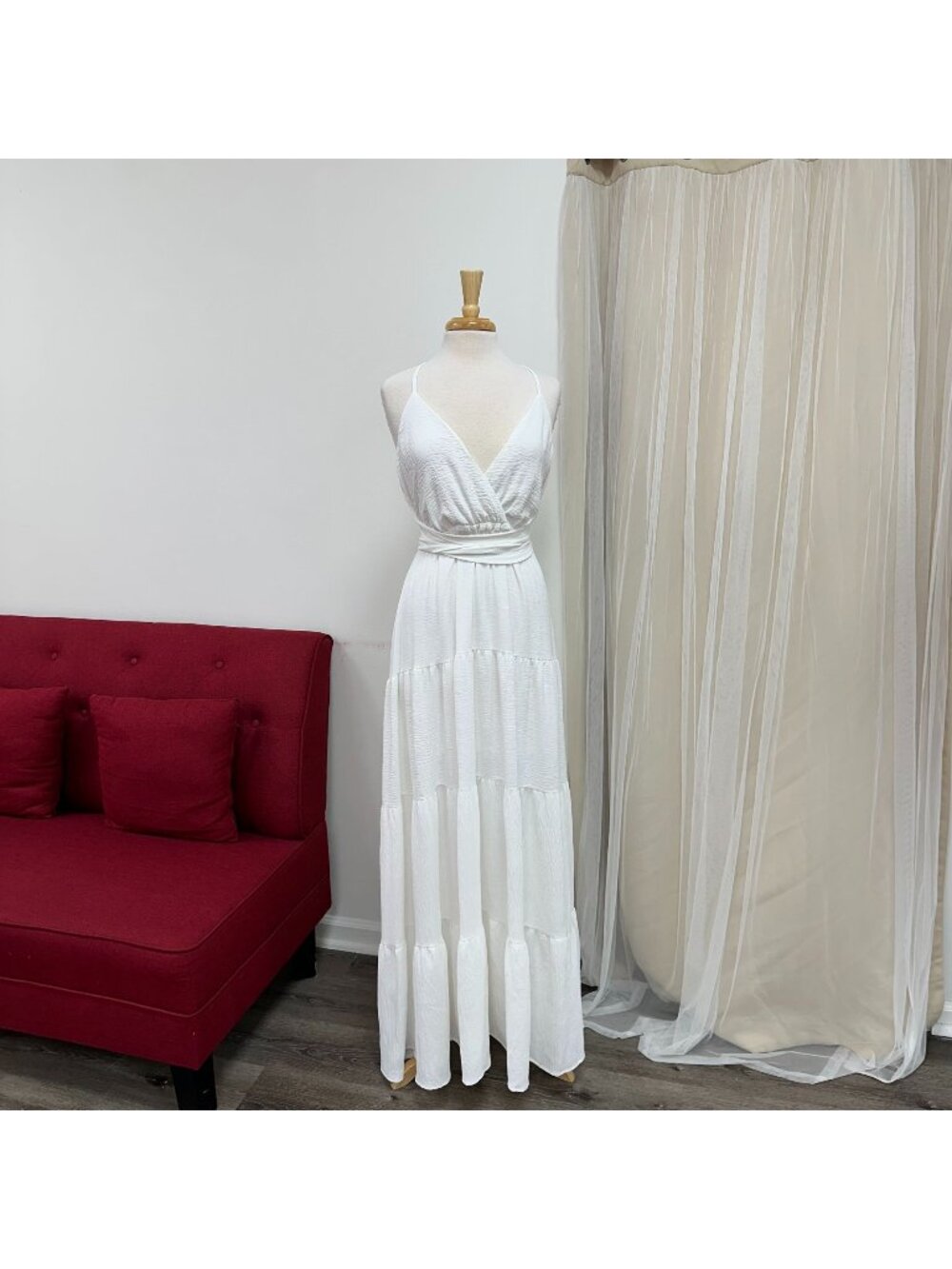 Large White Stretchy Sundress Baby Bridal Shower Wedding Dress